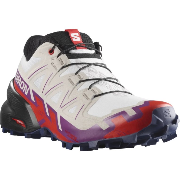 Tenis Para Trail Running Salomon Speedcross 6 Mujer Blancos Rojos | MX MXJW135